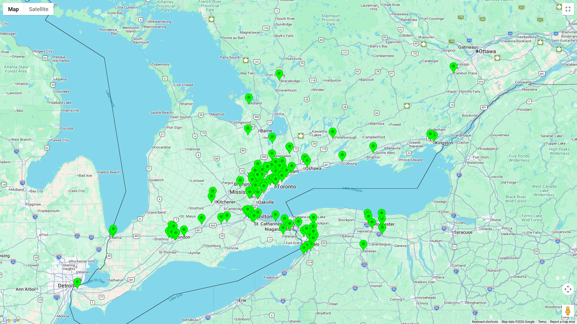 Recent Ontario Reno Serviced Locations